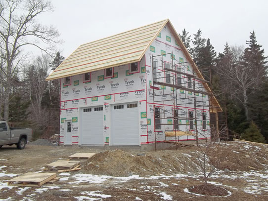 Full second storey for new double door garage